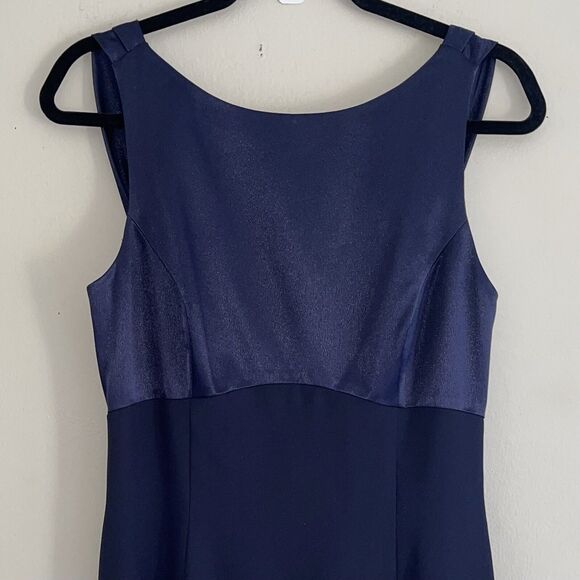 Adrianna Papell Occasions Maxi Formal Dress 8 Mother of the Bride Special Navy - Picture 4 of 10